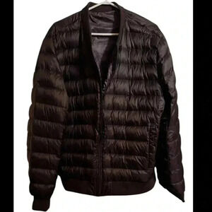 Men’s Grafton Reversable Black/Camo Quilted 90/10 Puff Down Bomber Jacket, Sz XL